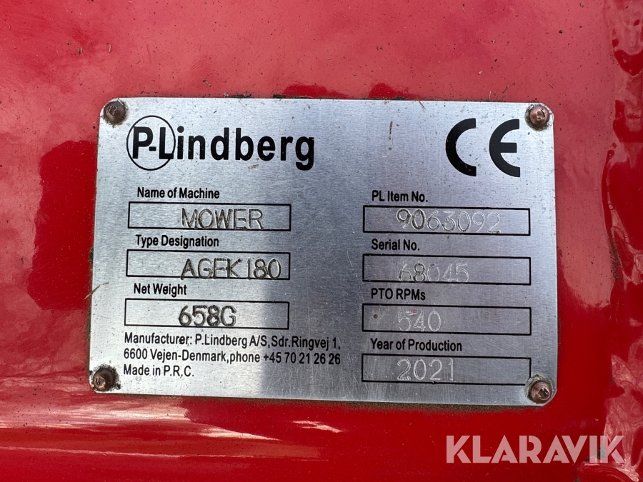 Slagleklipper P.Lindberg Mower AGFK 180