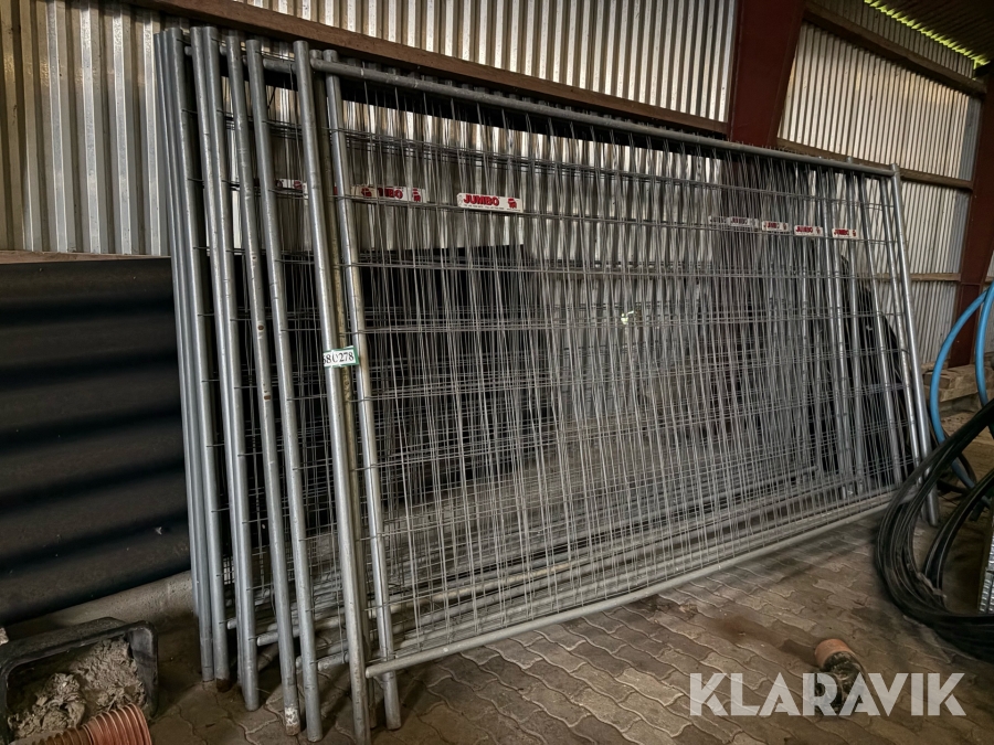 Byggeplads hegn inkl fødder Jumbo 12 styk