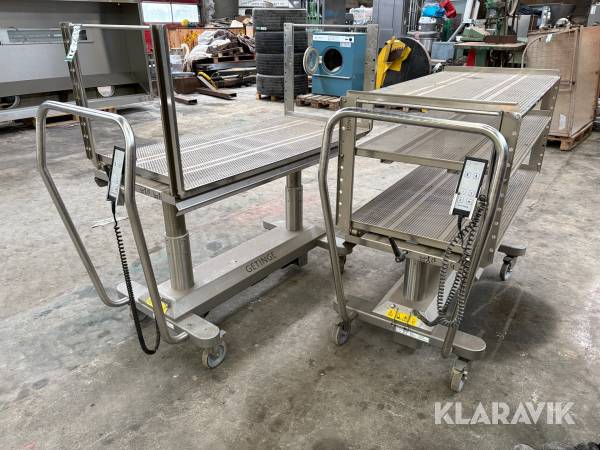 Rustfri hæve/sænke vogne Getinge 2 styk