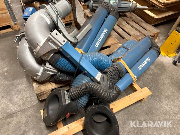Udsugningsarme + rørføringer + ventilationsudstyr Nedermann
