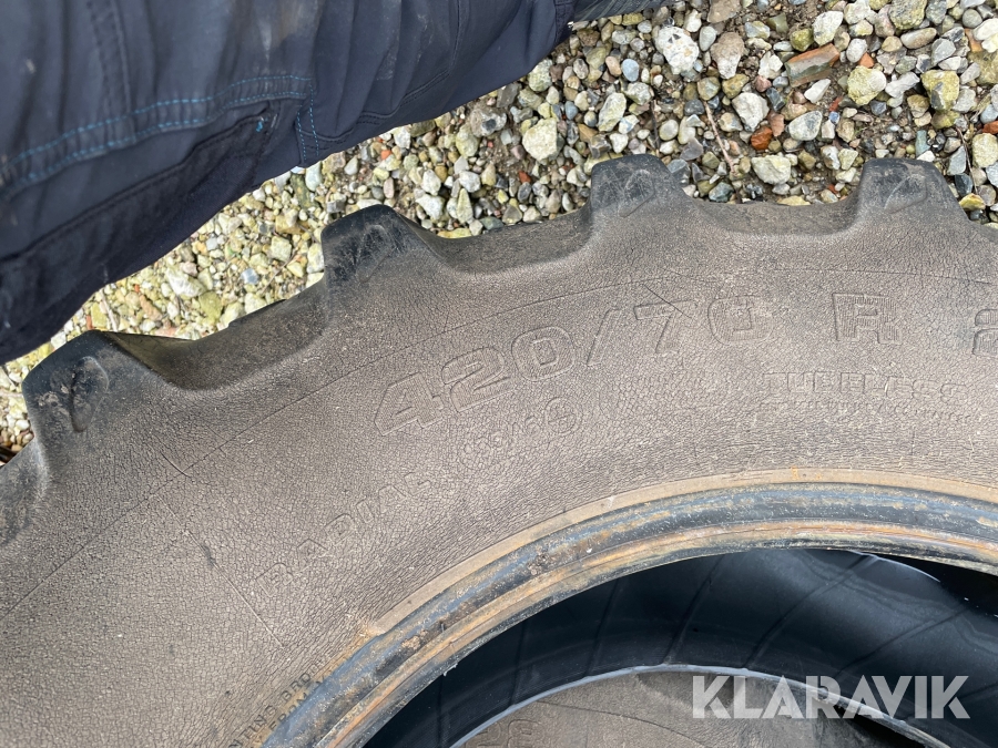 2 xTraktordæk Kleber 420/70R28, Tønder, Klaravik auktioner