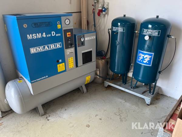 Kompressorer MARK MSM4KWD 200 L med 2 styk 50 liters tanke.
