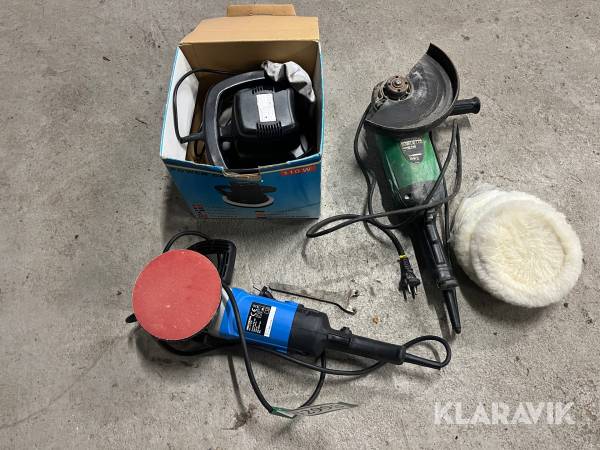 Lot polermaskiner og vinkelsliber Hitachi, Powercraft & Biltema