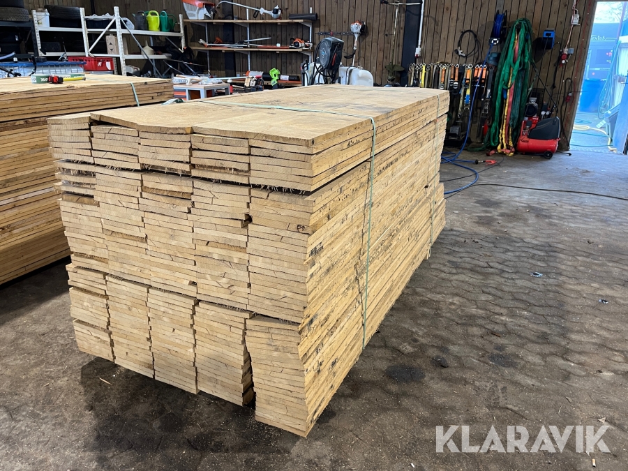 Egetræsbrædder møbeltørret kernetræ 225 styk