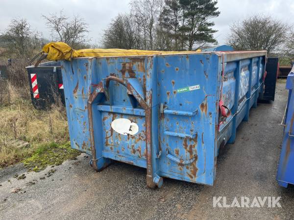 Container med kroghejs & presenning