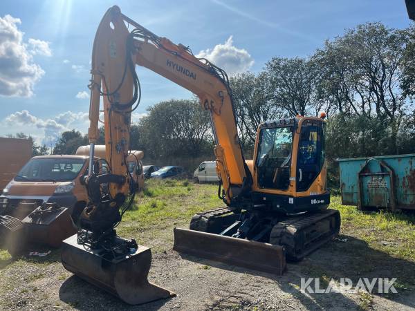 Gravemaskine Hyundai Robex 80CR-9A med sortergrab og tiltskovl