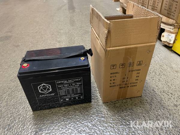 Batterier Ampowr E12v70ah 8 styk