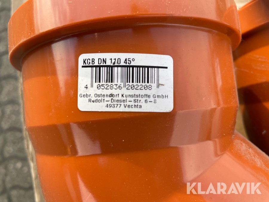 Kloakrør, samlinger, vinkler PVC-U, Roskilde, Klaravik aukti