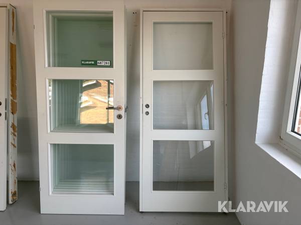 Døre Swedoor 3 glas 8 styk, 1 med karm