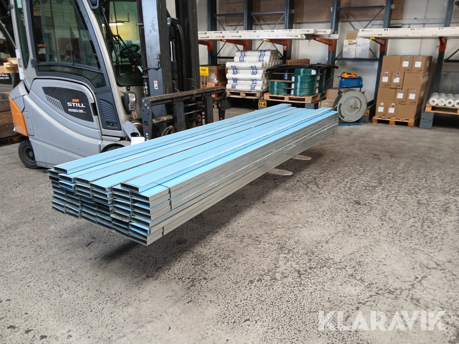 Gipsstål Væg/loftskinne med filt