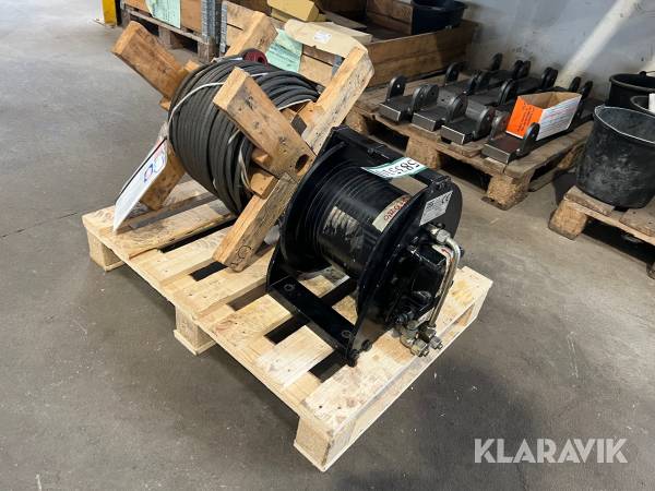 Hydraulisk spil med 45 meter stålwire