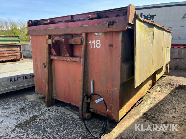 Container med hydraulisk låg til Krog og vire
