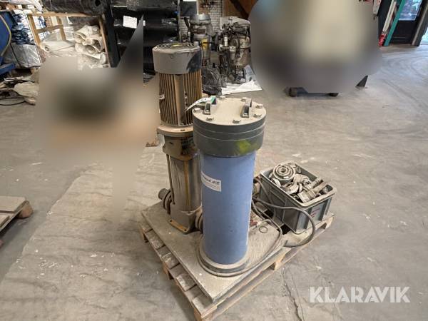 Pumpe Grundfos CR16-80 med DVS Vandteknik patronfilter og diverse fittings