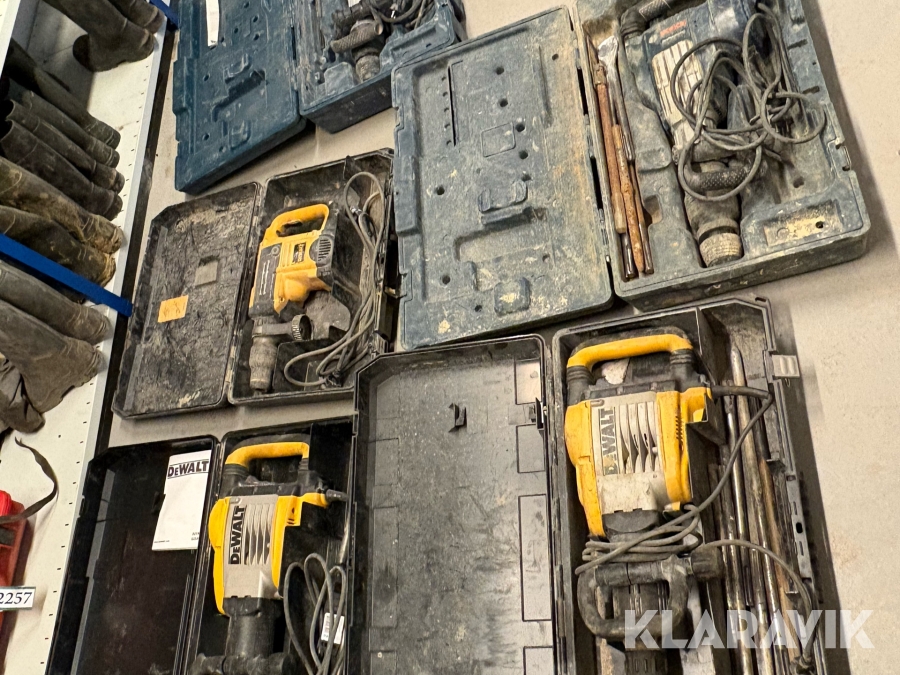 Bore- og hammermaskiner professionelle i kuffert 5 styk