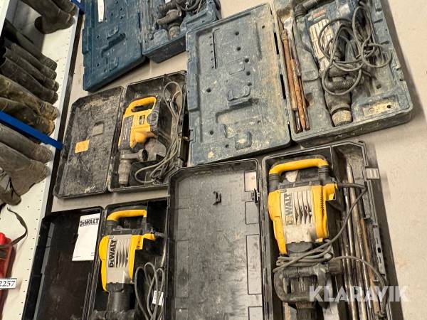 Bore- og hammermaskiner professionelle i kuffert 5 styk