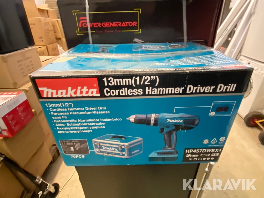 Boremaskinesæt Makita HP457DWEX4