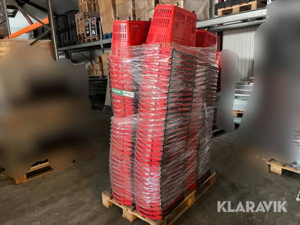 Indkøbskurve på hjul 1 palle - 129 styk